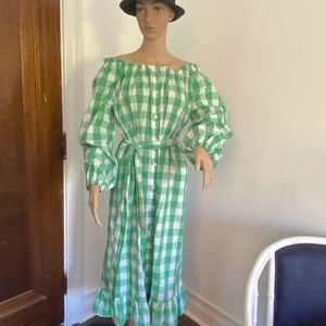 WHO WHAT WEAR green check cotton dress